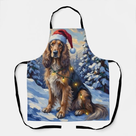 Tablier Elegant Afghan Hound Winter Wonderland Christmas (Recto)