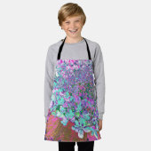 Tablier Elegant Aqua et Purple Limelight Hydrangea Détail (Porté)