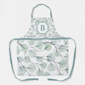 Tablier Elégant aquarelle Eucalyptus Monogramme botanique (Recto)