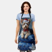 Tablier Elegant Biewer Terrier Dog Velvet Christmas (Porté)