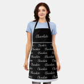 Tablier Elegant Black White Chocolate Staff Uniform (Porté)