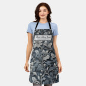 Tablier Élégant blanc argenté gris-gris (Porté)