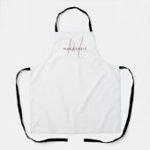 Tablier Élégant blanc blanc blanc clair rose Script Monogr (Recto)