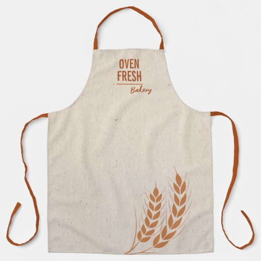 Tablier Élégant Blé Gris Brown Nom Cuisson (Recto)