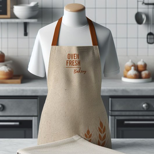 Tablier Élégant Blé Gris Brown Nom Cuisson