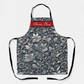 Tablier Elégant bleu poussiéreux argent blanc gris gris fl (Recto)