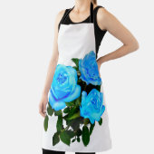 Tablier Elégant bleu turquoise rose bleu floral bleu fleur (Insitu)