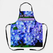 Tablier Élégant bleu violet clair magenta hydrangée floral (Recto)