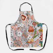 Tablier Élégant Boho Vintage Abstrait | (Recto)