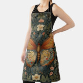 Tablier Élégant buho rétro papillon botanique verdure (Insitu)