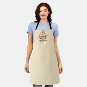 Tablier Élégant café Brown espresso logo d'entreprise