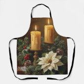 Tablier Elegant candle Christmas holly pine warm festive  (Recto)