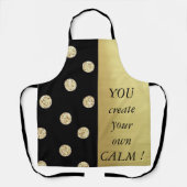 Tablier Elégant Chic Black Gold Dots-Motivational Message (Recto)