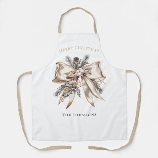 Tablier Elegant Christmas Bow Personalized (Recto)
