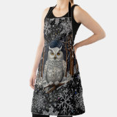 Tablier Elegant Christmas white owl woodland winter forest (Insitu)