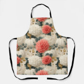 Tablier Elégant Citrouille blanc et Dahlia Fall Design (Recto)