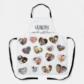 Tablier Élégant Collage Coeur de 16 photos (Recto)