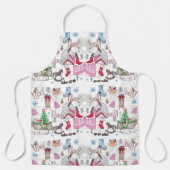 Tablier Élégant conte de fées de Noël Peint main (Recto)