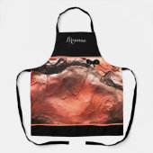 Tablier Elégant Corail Monogrammé Rouge Marbré Apron (Recto)