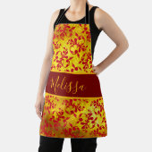 Tablier Elégant Damas rouge et texture or (Insitu)