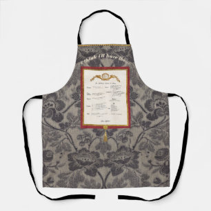 Tablier élégant damassé Menu Français
