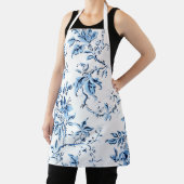 Tablier Elegant Delft Blue et White Floral (Insitu)