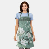 Tablier Élégant Emerald Green Beauté Professionnel (Porté)