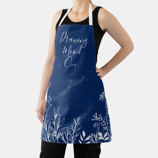 Tablier Elégant Fleurs Sauvages Doodles Apron (Insitu)