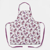 Tablier Elégant Floral Rose & Purple Flowers Chef Baker (Recto)