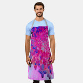 Tablier Elégant Fuchsia et bleu foncé Limelight Hydrangea (Porté)
