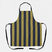 Tablier Elégant Gold & Navy Blue Vertical Stripes (Recto)