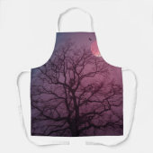 Tablier Élégant Halloween Thème Arbre Lune Artwork Éffraya (Recto)