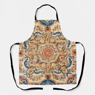 Tablier Élégant italien Vintage baroque bleu orange