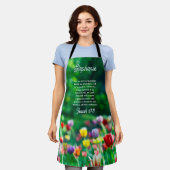 Tablier Elégant Jardin de Tulipe Écriture Personnalisée (Porté)