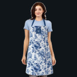Tablier Elégant Jardin Vintage Floral Anglais<br><div class="desc">Un beau tablier de boulangerie bleu et blanc agrémenté d'un motif de jardin anglais fleuri. Fait un grand cadeau pour un ami. Personnalisez-le pour un cadeau d'anniversaire mignon. Conçu pour vous par Blackberry Boulevard.</div>