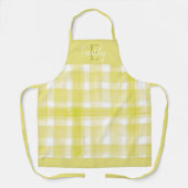 Tablier Élégant jaune mou blanc Plaid Monogramme Noël (Recto)