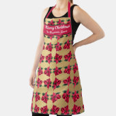 Tablier Elégant Joyeux Poinsettia de Noël Personnaliser (Insitu)