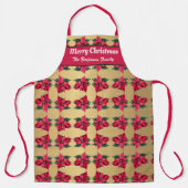 Tablier Elégant Joyeux Poinsettia de Noël Personnaliser (Recto)