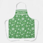 Tablier Élégant Kelly Green Winter White Snowflake Motif (Recto)