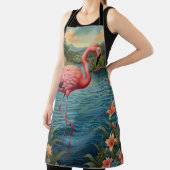 Tablier Elégant lagon de paradis tropical flamand rose (Insitu)