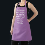 Tablier Elégant lavande nom personnalisé phrase phrase cit<br><div class="desc">Elégant lavande lilas et blanc nom personnalisé phrase de texte citent Apron. Idéal pour cuisiniers,  chefs,  poteries,  céramiques,  artisanat,  travail,  cuisine,  boulangerie,  barbecue,  grill,  mais aussi pour les entreprises et les magasins,  etc</div>