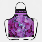 Tablier Elégant magenta turquoise floral hydrangée romanti (Recto)