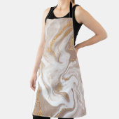 Tablier Elégant marbre beige liquide avec parties scintill (Insitu)