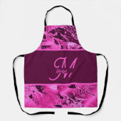 Tablier Élégant marbre rose audacieux Monogramme Typograph (Recto)