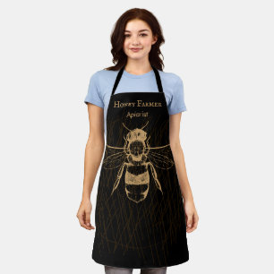 Tablier Élégant Miel Bee Boho Black Gold Apiarist
