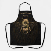 Tablier Élégant Miel Bee Boho Black Gold Apiarist (Recto)