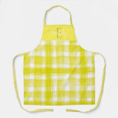 Tablier Élégant mignon jaune vif blanc plaid Noël (Recto)