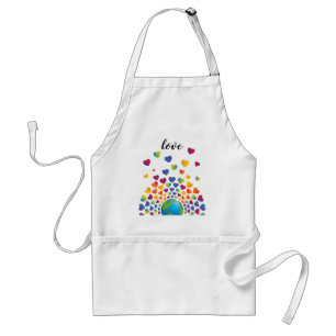 Tablier Élégant minimaliste coloré Rainbow Heart Design