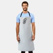 Tablier Elégant minimaliste moderne initiale sur gris (Porté)