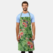 Tablier Élégant modèle floral tactile tropical (Porté)